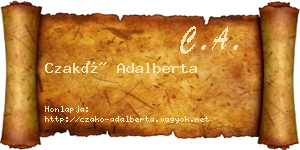 Czakó Adalberta névjegykártya